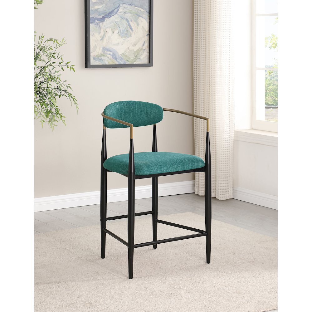 Tina Fabric Upholstered Counter Chair Green (Set of 2). Picture 11