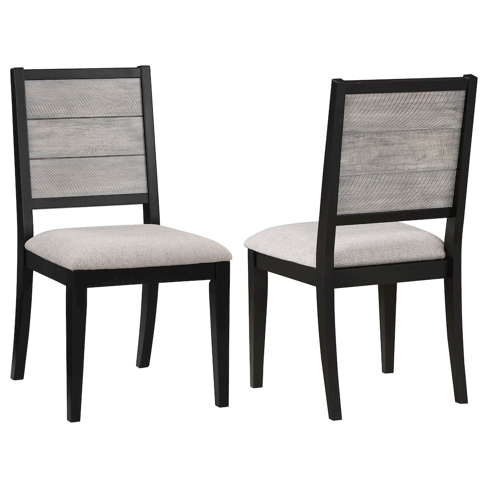 Elodie Wood Dining Side Chair Grey and Black (Set of 2). Picture 2