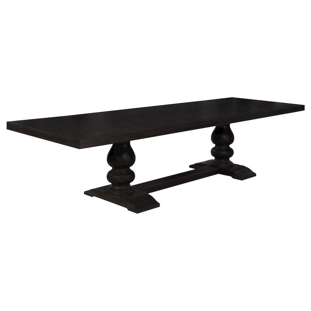 Phelps 123-inch Extension Leaf Dining Table Distressed Noir. Picture 2
