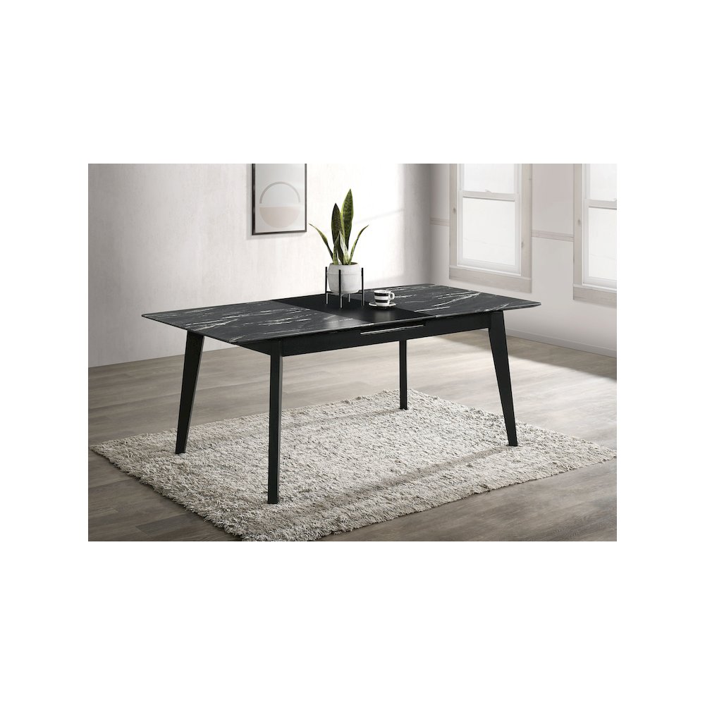 Crestmont 78-inch Extension Dining Table Black Faux Marble. Picture 7