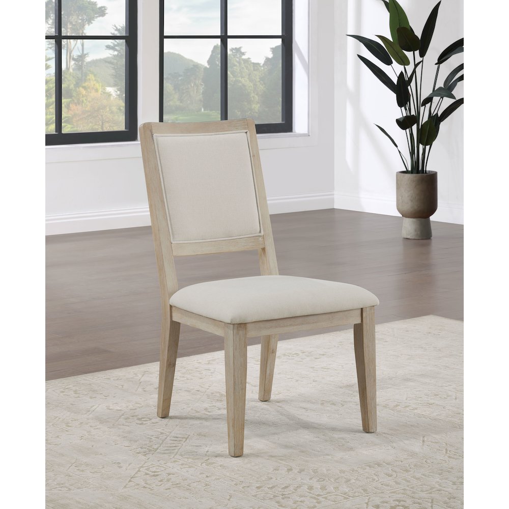 Trofello Cushioned Dining Side Chair White Washed (Set of 2). Picture 11