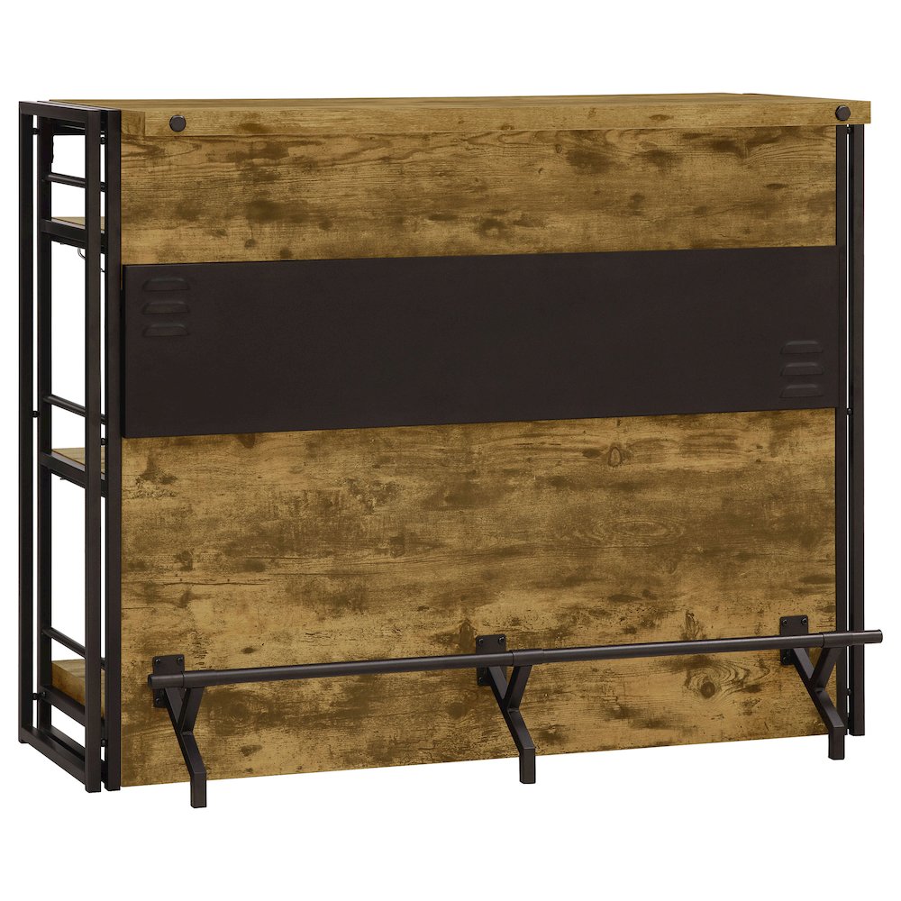 Renaldi 3-shelf Home Bar Wine Cabinet Rustic Nutmeg. Picture 2