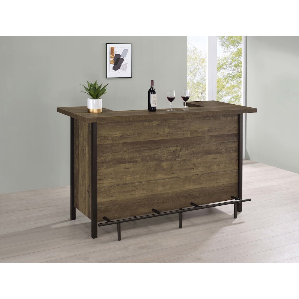 Bellemore Freestanding Home Bar Wine Cabinet Rustic Oak. Picture 5