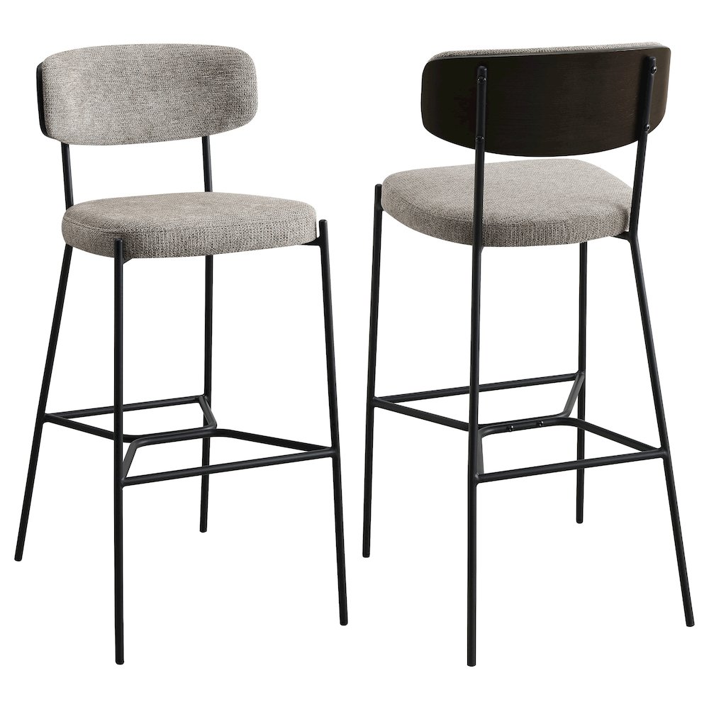 Elison Pub Height Bar Stool Light Brown (Set of 2). Picture 2