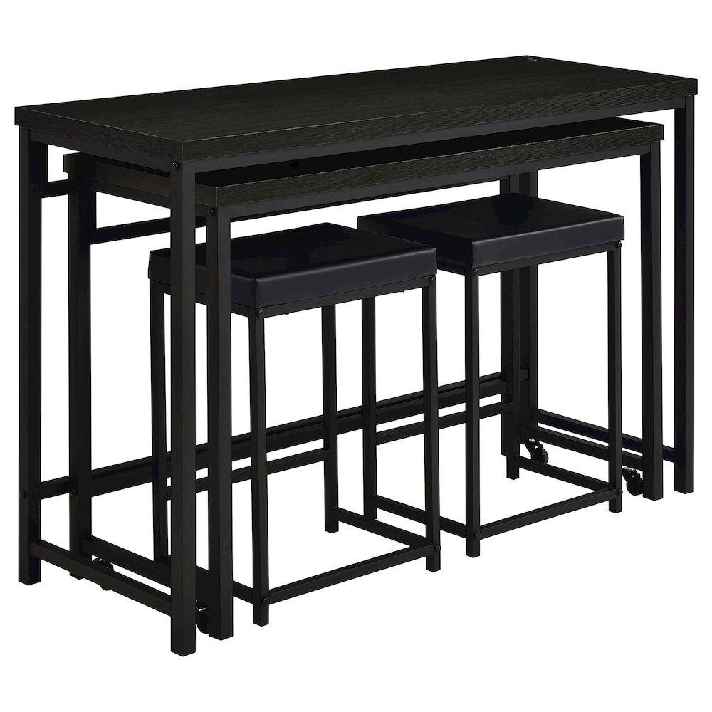 Hawes 4-piece Multipurpose Counter Height Table Set Black. Picture 16