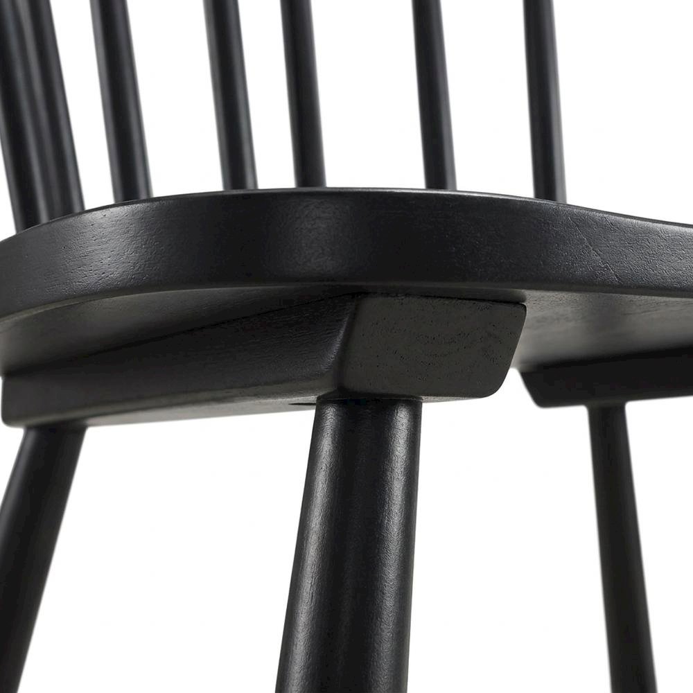 Windsor Wood Farmhouse Dining Side Chair, Black, Set of 2. Picture 6
