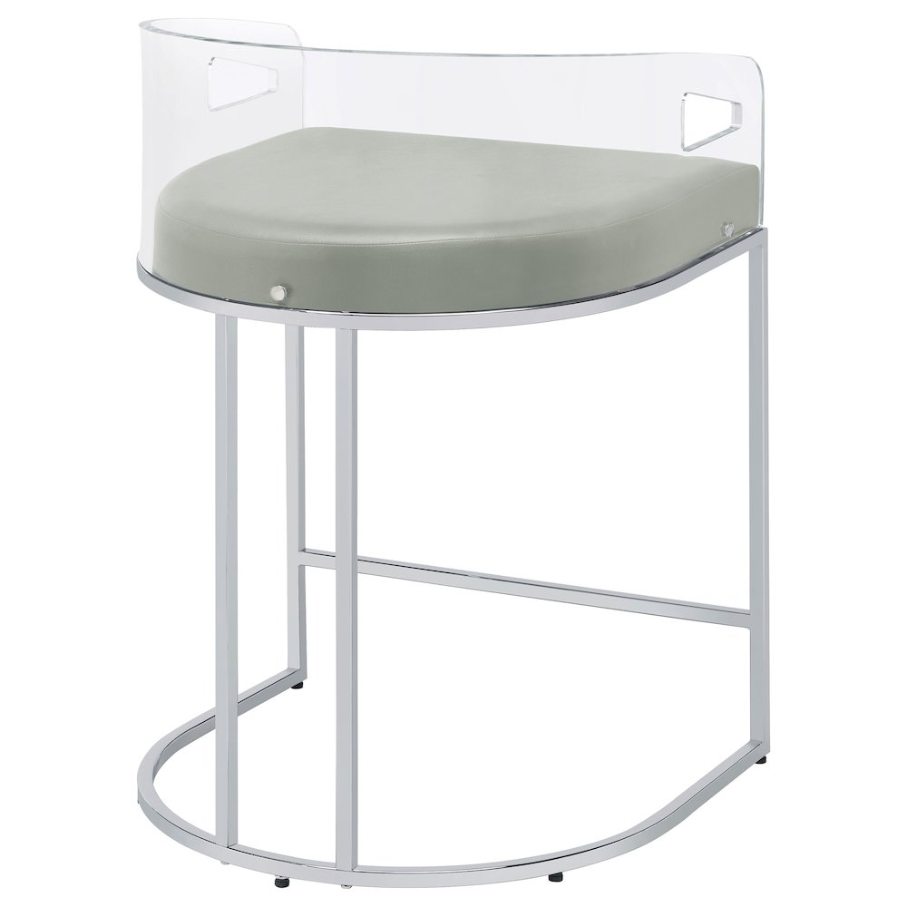Thermosolis Clear Acrylic Counter Chair Chrome (Set of 2). Picture 13