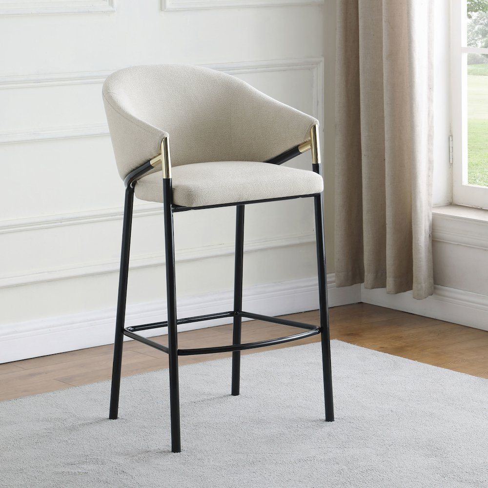 Chadwick Fabric Upholstered Bar Chair Beige (Set of 2). Picture 12