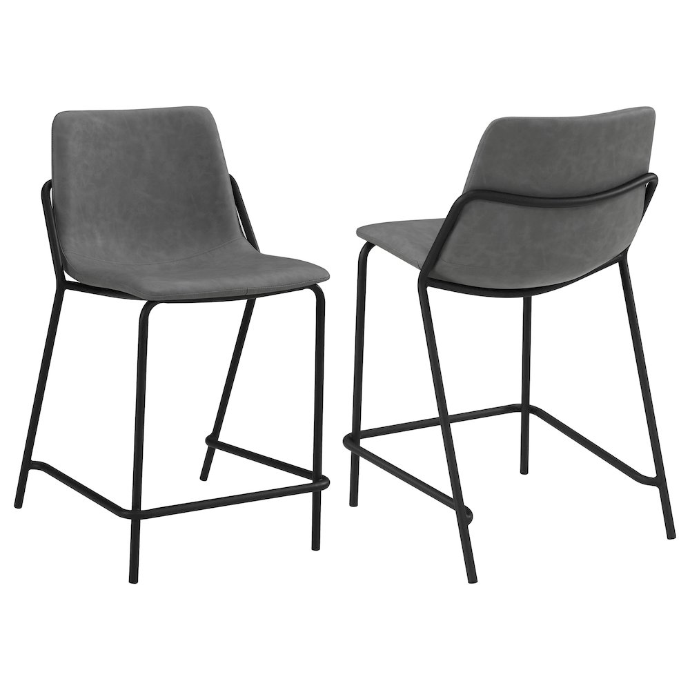 Earnest Upholstered Counter Chair Grey (Set of 2). Picture 2
