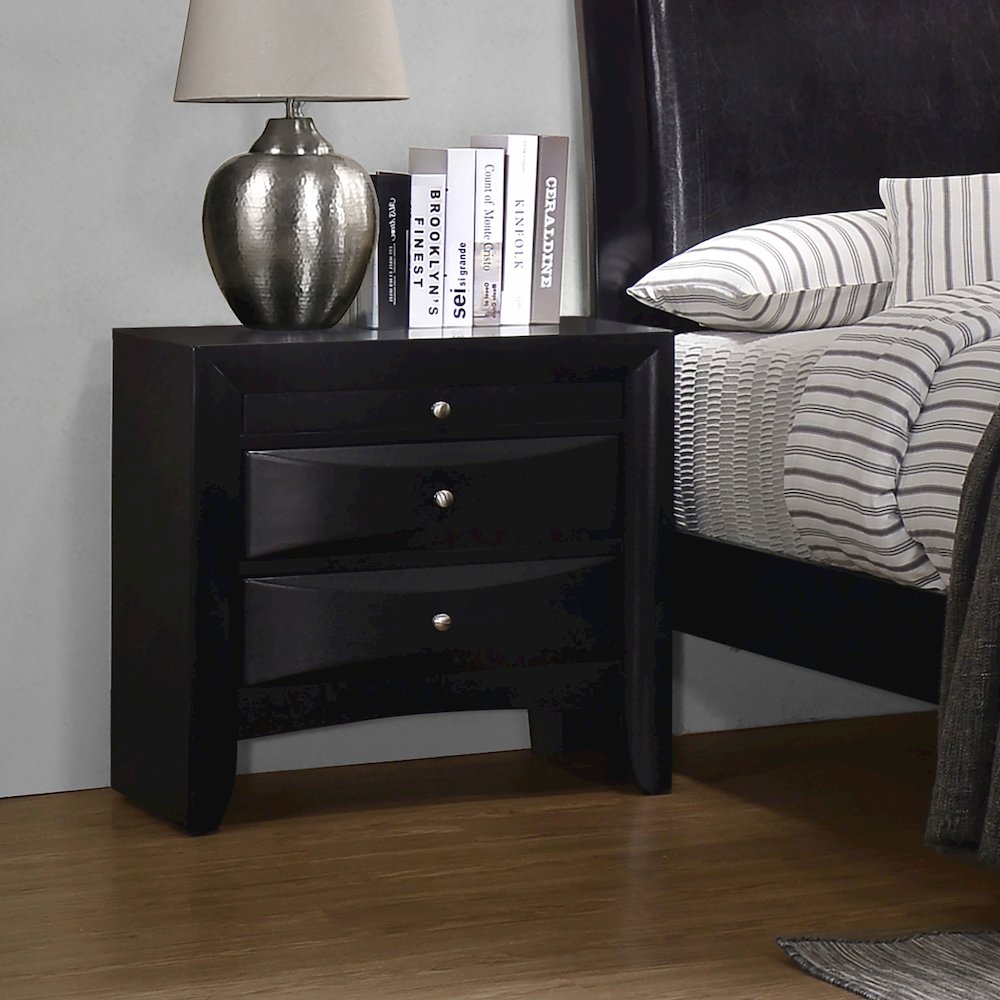 Briana 2-drawer Nightstand Black. Picture 4