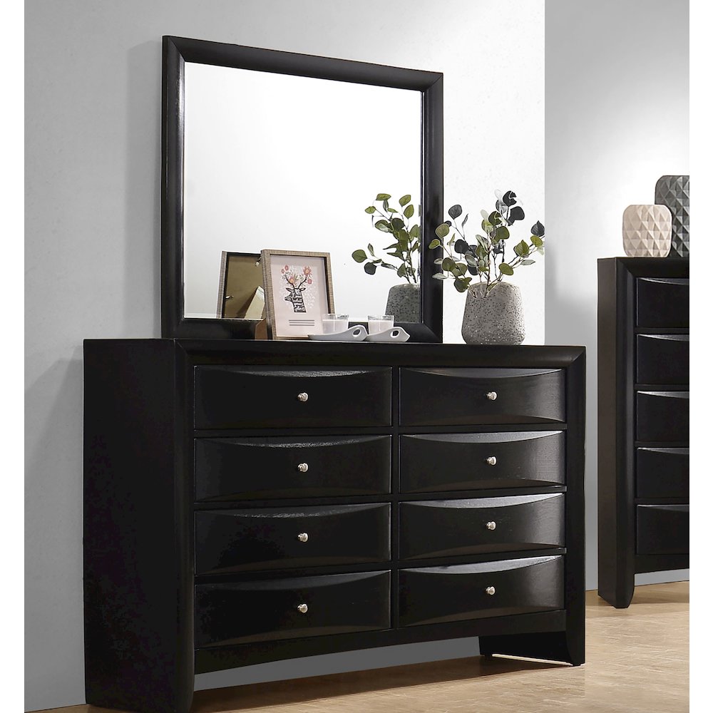 Briana 8-drawer Dresser with Mirror Black. Picture 4