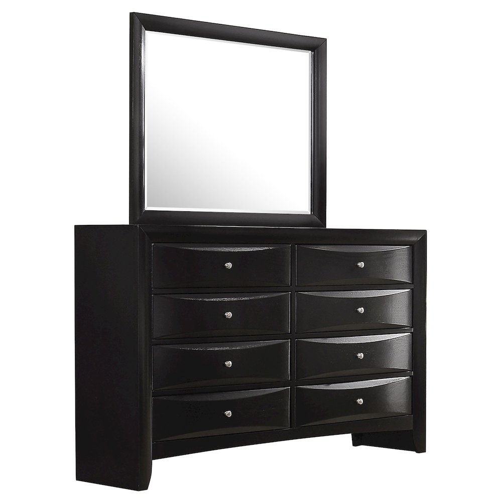 Briana 8-drawer Dresser with Mirror Black. Picture 2