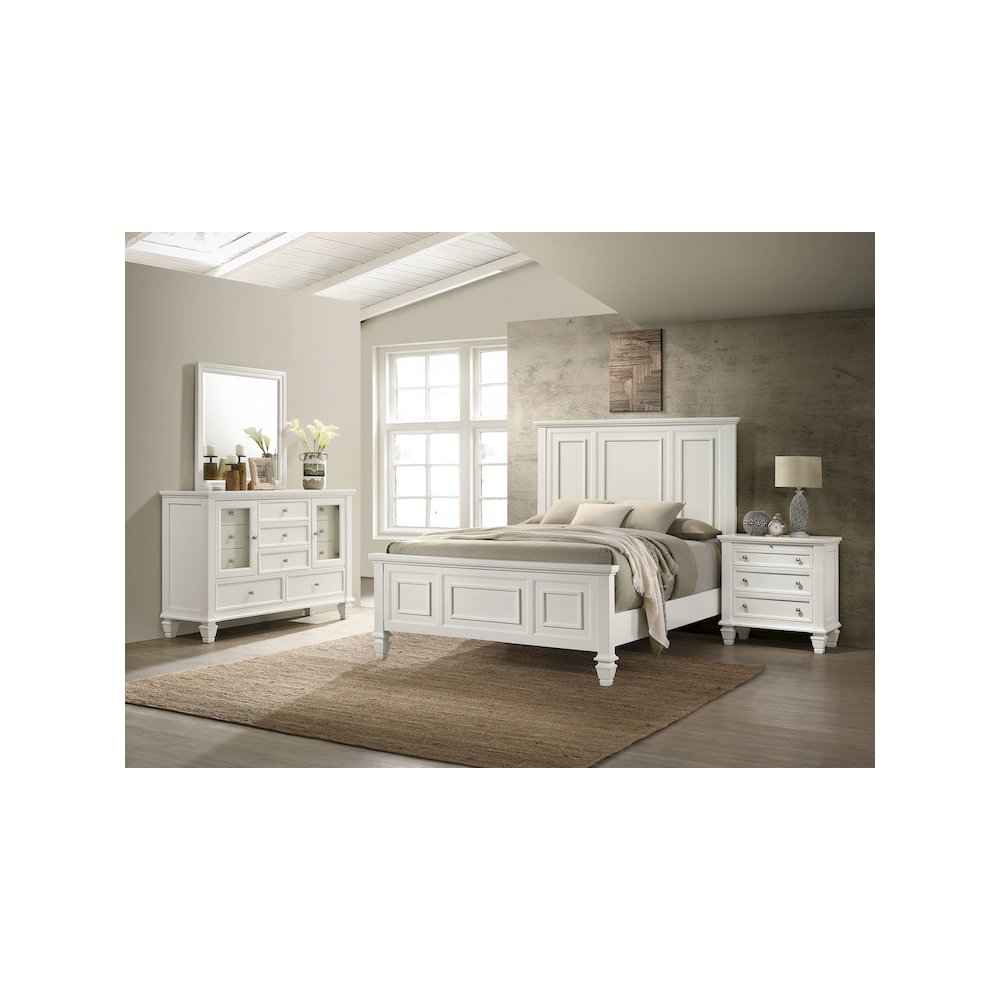 Sandy Beach 4-piece Queen Bedroom Set Cream White. Picture 12