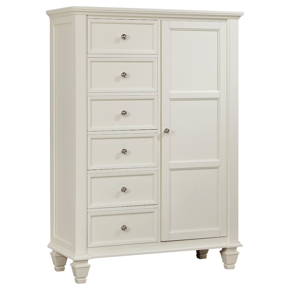 Sandy Beach 8-drawer Door Chest Cream White. Picture 2
