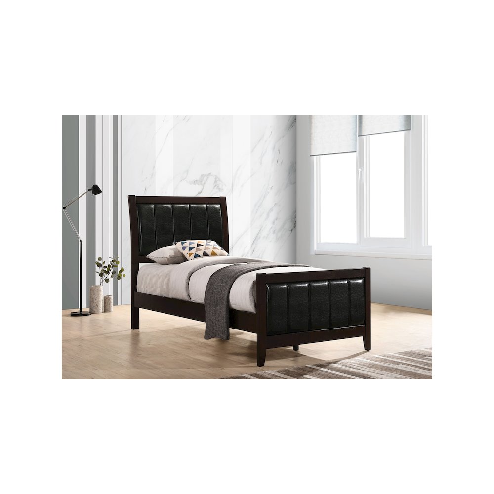 Carlton Wood Twin Panel Bed Cappuccino. Picture 6