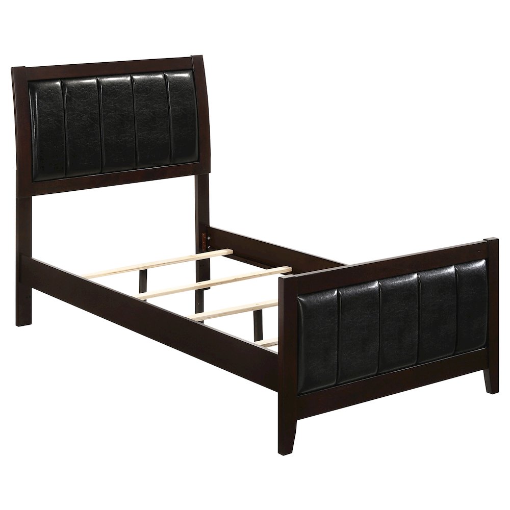Carlton Wood Twin Panel Bed Cappuccino. Picture 2