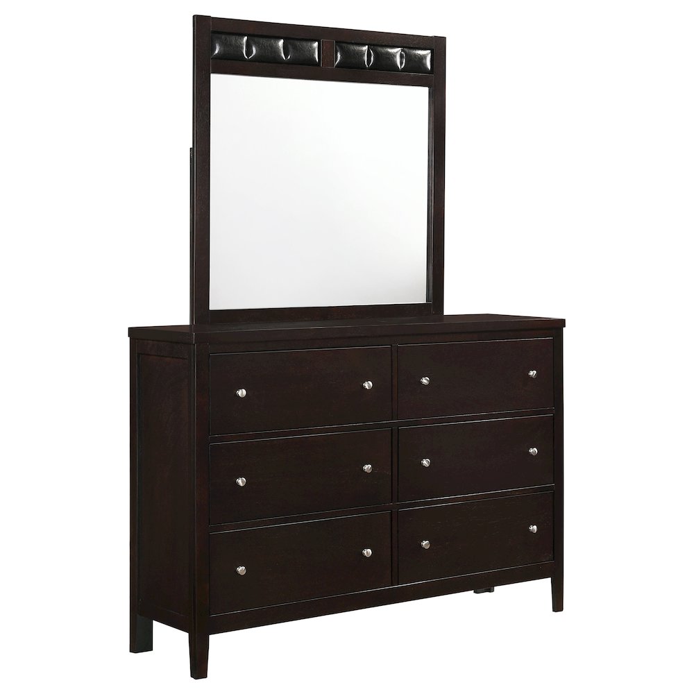Carlton 6-drawer Dresser with Mirror Cappuccino. Picture 2