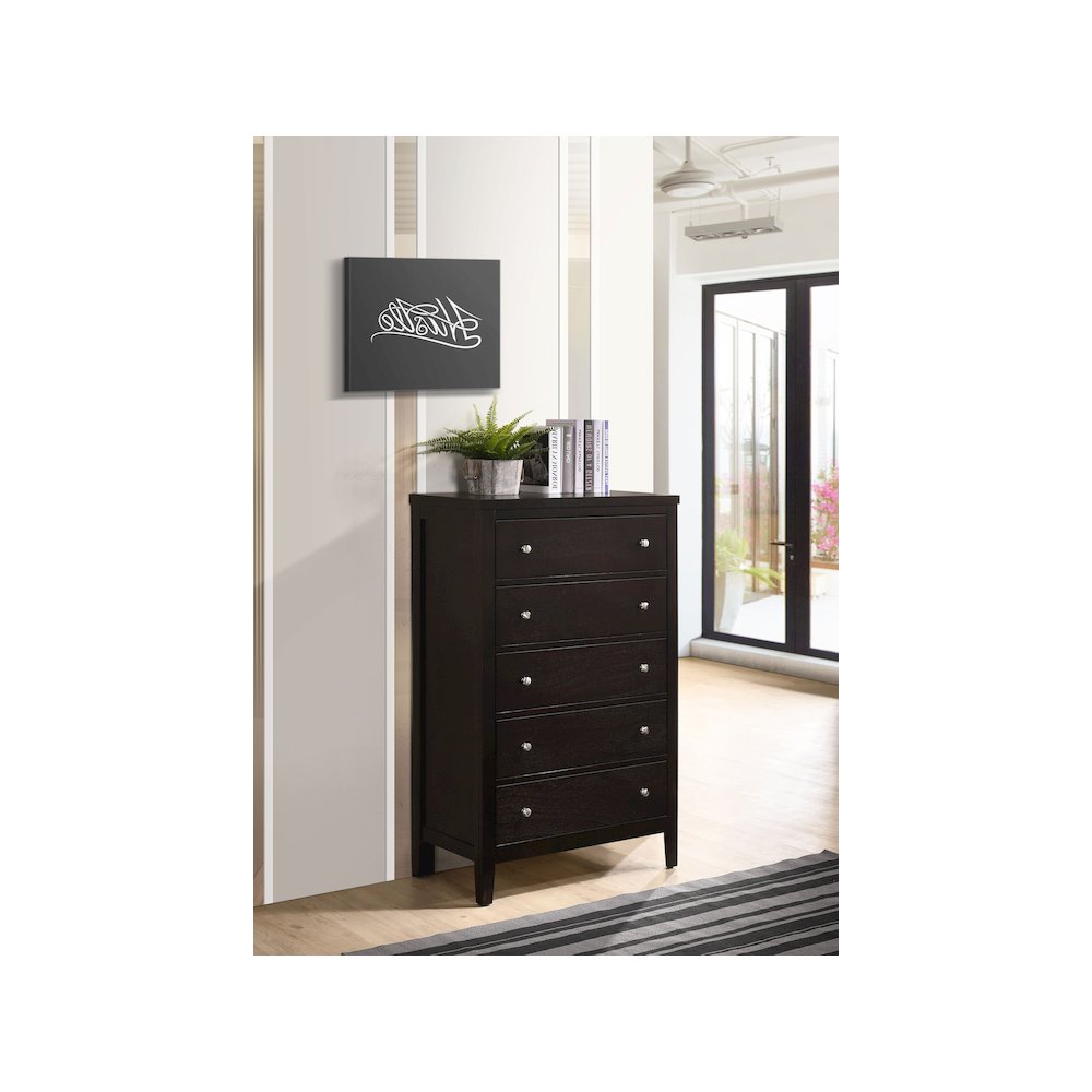 Carlton 5-drawer Bedroom Chest Cappuccino. Picture 11