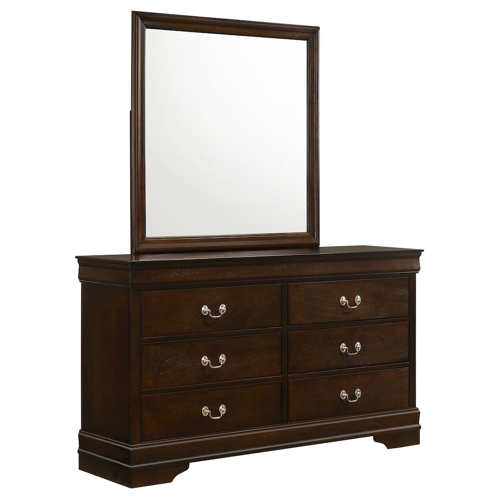 Louis Philippe 6-drawer Dresser with Mirror Cappuccino. Picture 2