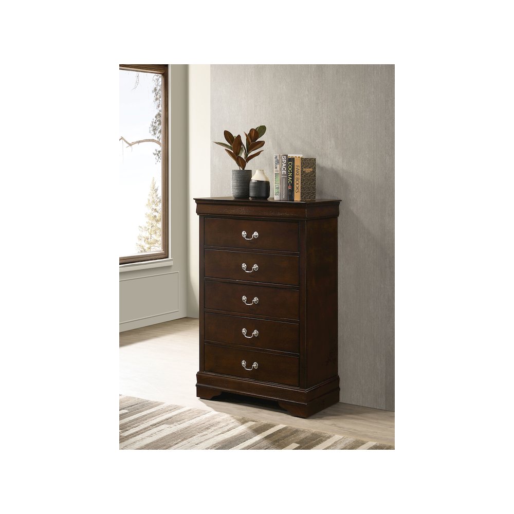 Louis Philippe 5-drawer Bedroom Chest Cappuccino. Picture 11