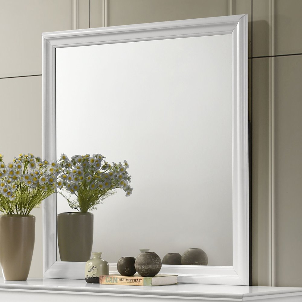 Louis Philippe Dresser Mirror White. Picture 5