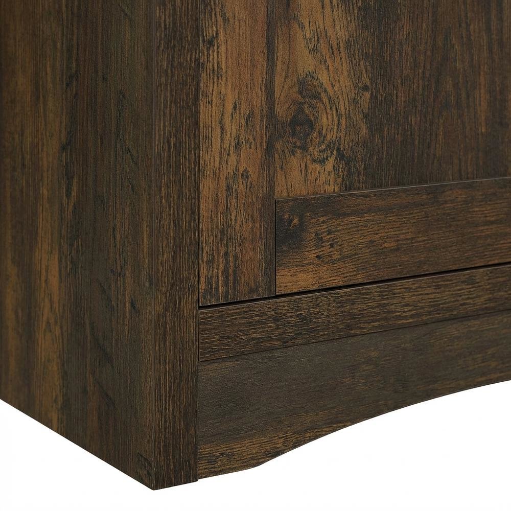 Dark Pine 3-Shelf Media Tower With Transitional Style And Tipover Restraint. Picture 6