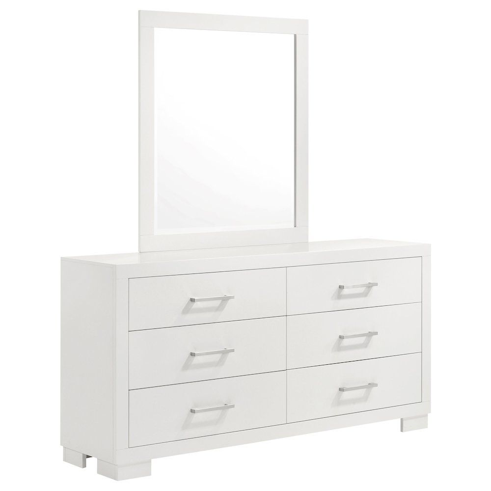 Jessica 6-drawer Dresser with Mirror Cream White. Picture 2