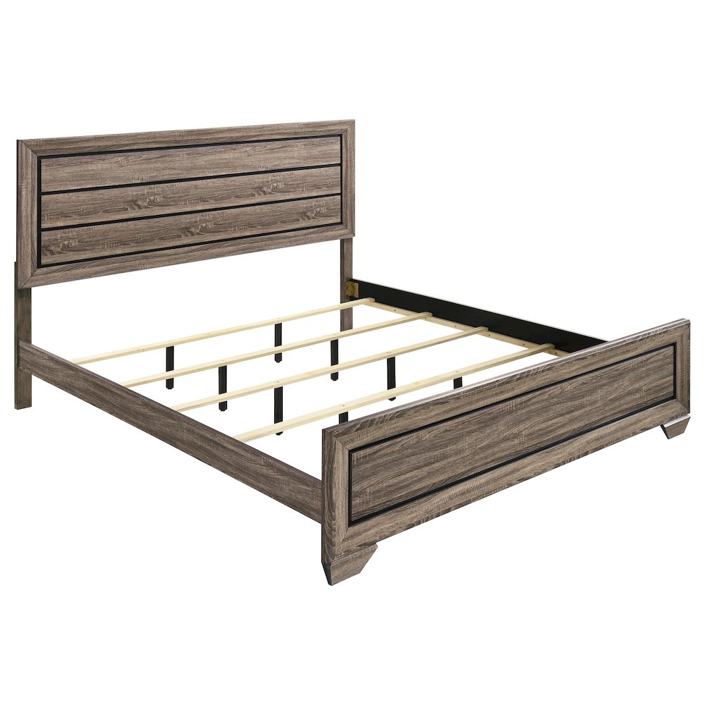 Kauffman Wood Eastern King Panel Bed Washed Taupe. Picture 2
