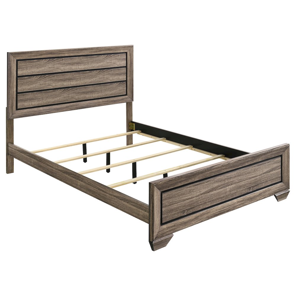 Kauffman Wood Queen Panel Bed Washed Taupe. Picture 2