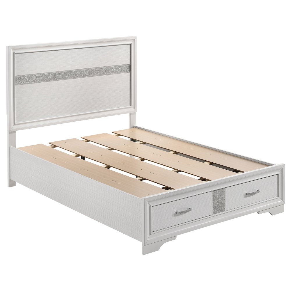Miranda 51-inch Wood Full Storage Panel Bed White. Picture 2