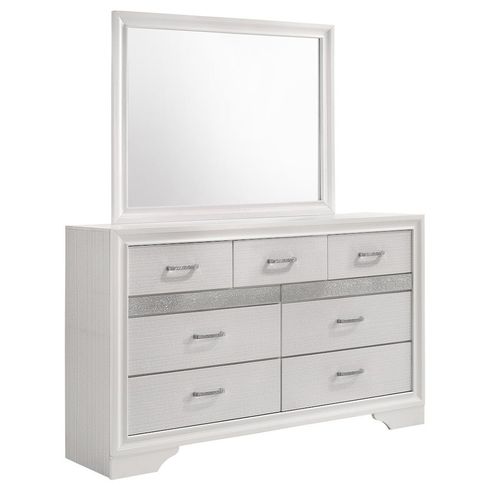 Miranda 7-drawer Dresser with Mirror White. Picture 2