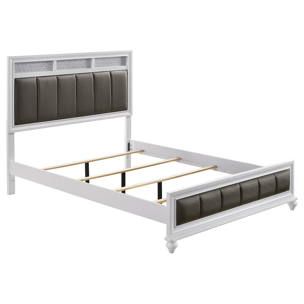 Barzini Wood Queen Panel Bed White. Picture 2