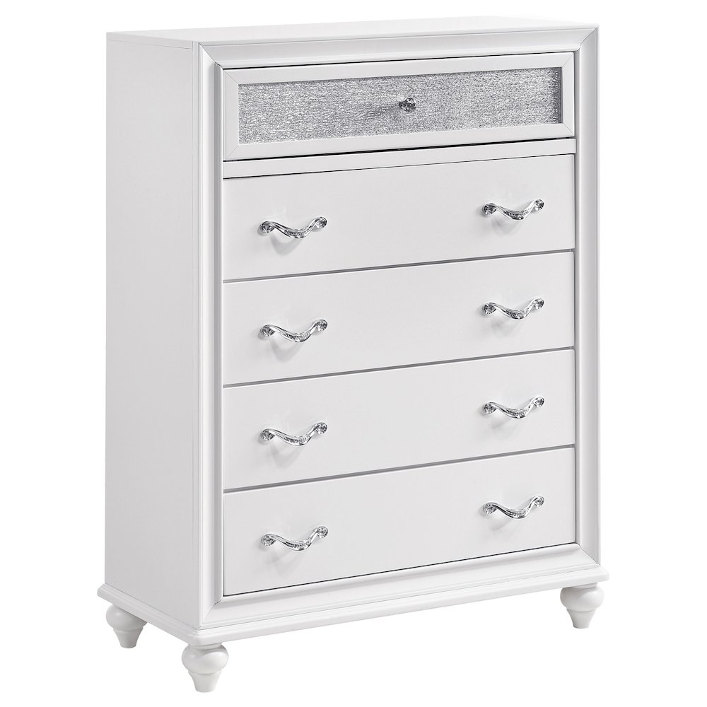 Barzini 5-drawer Bedroom Chest White. Picture 2