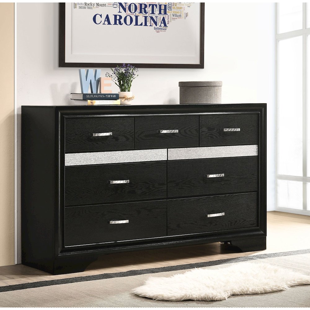 Miranda 7-drawer Dresser Black. Picture 11
