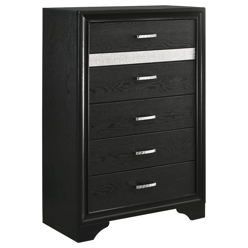Miranda 5-drawer Bedroom Chest Black. Picture 2
