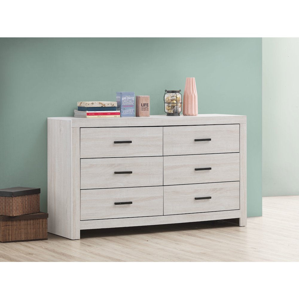 Brantford 6-drawer Dresser Coastal White. Picture 11