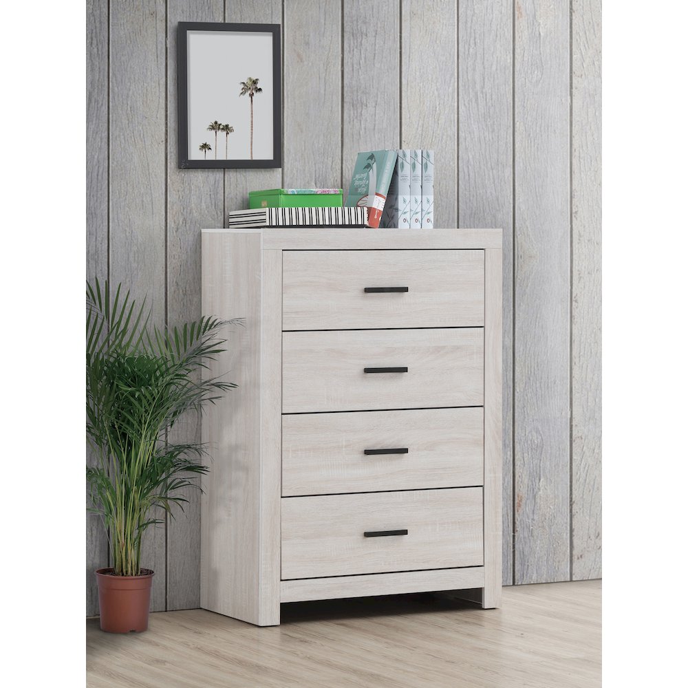 Brantford 4-drawer Bedroom Chest Coastal White. Picture 11