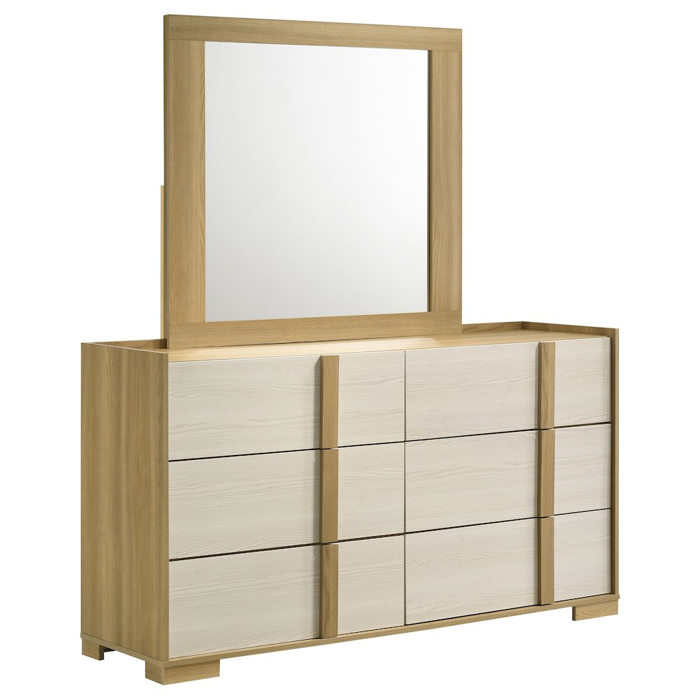 Hyland 6-drawer Dresser with Mirror Natural. Picture 2