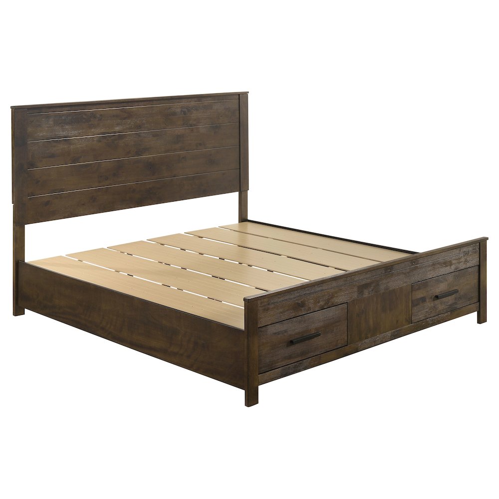 Woodmont Eastern King Storage Bed Rustic Golden Brown. Picture 2