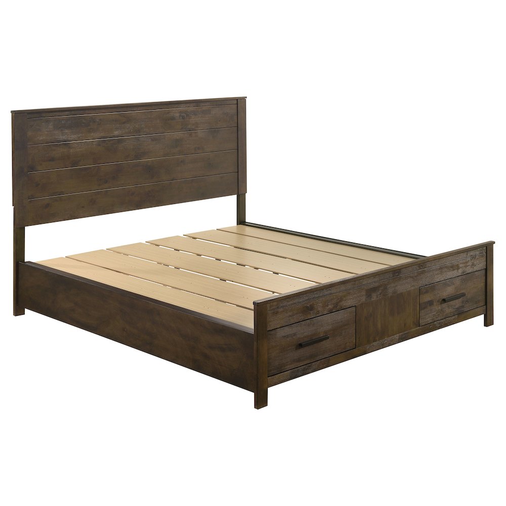 Woodmont California King Storage Bed Rustic Golden Brown. Picture 2