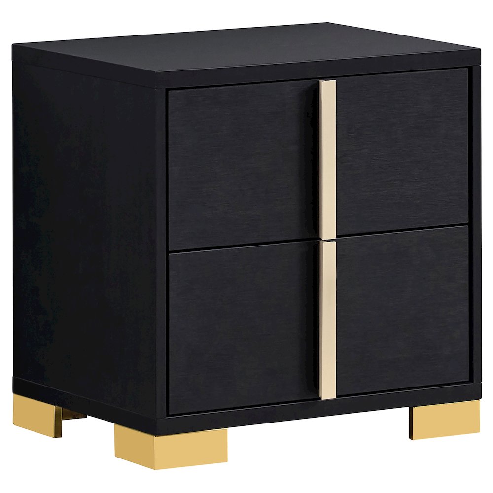 Marceline 2-drawer Nightstand Black. Picture 2