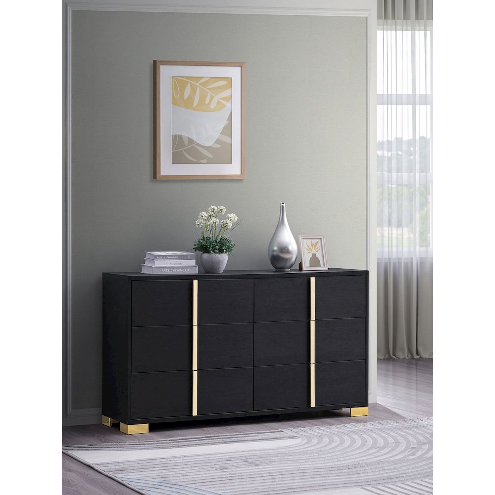 Marceline 6-drawer Dresser Black. Picture 11