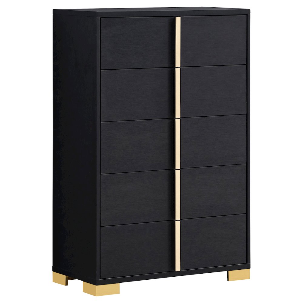 Marceline 5-drawer Bedroom Chest Black. Picture 2