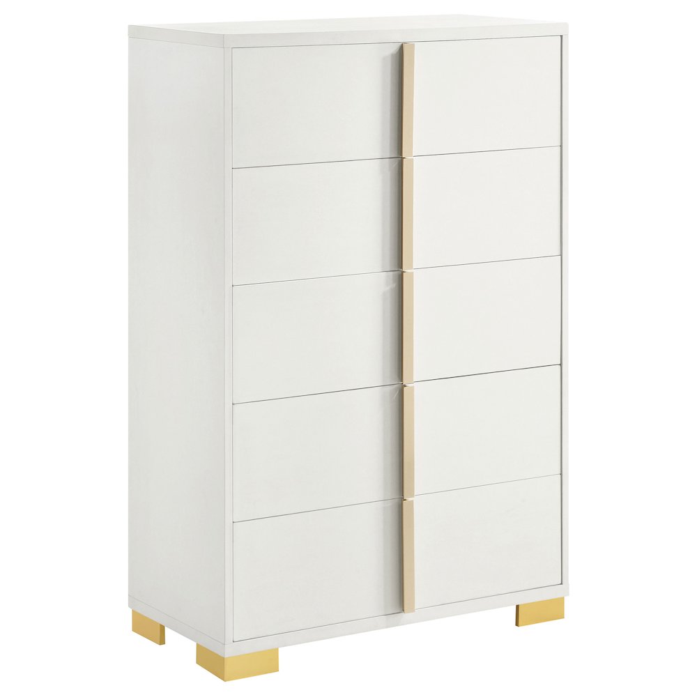 Marceline 5-drawer Bedroom Chest White. Picture 2