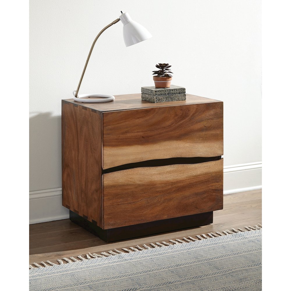Winslow 2-drawer Nightstand Smokey Walnut. Picture 4