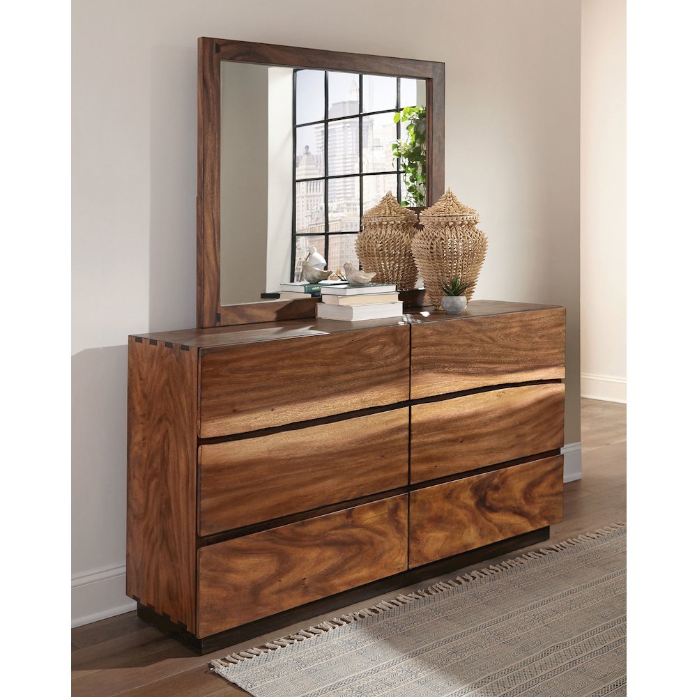 Winslow 6-drawer Dresser with Mirror Smokey Walnut. Picture 4