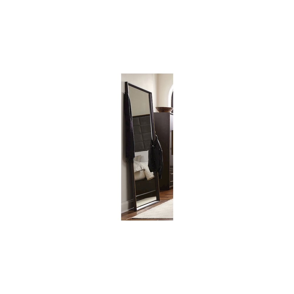 Durango 80-inch Standing Floor Mirror Smoked Peppercorn. Picture 7