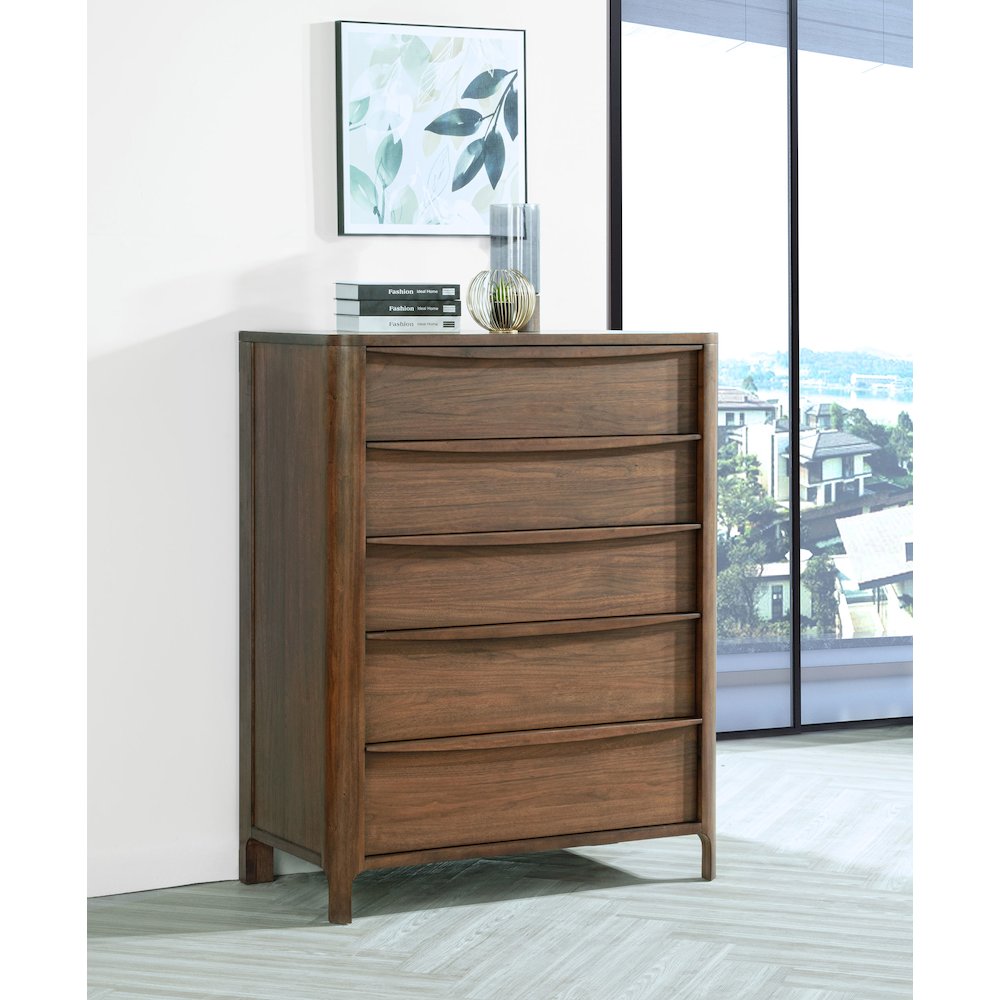 Maderia 5-drawer Chest of Drawers Walnut. Picture 11
