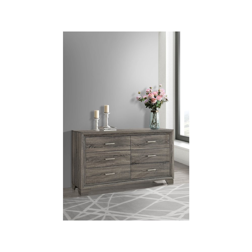 Wright 6-drawer Dresser Cabinet Brown Oak. Picture 12