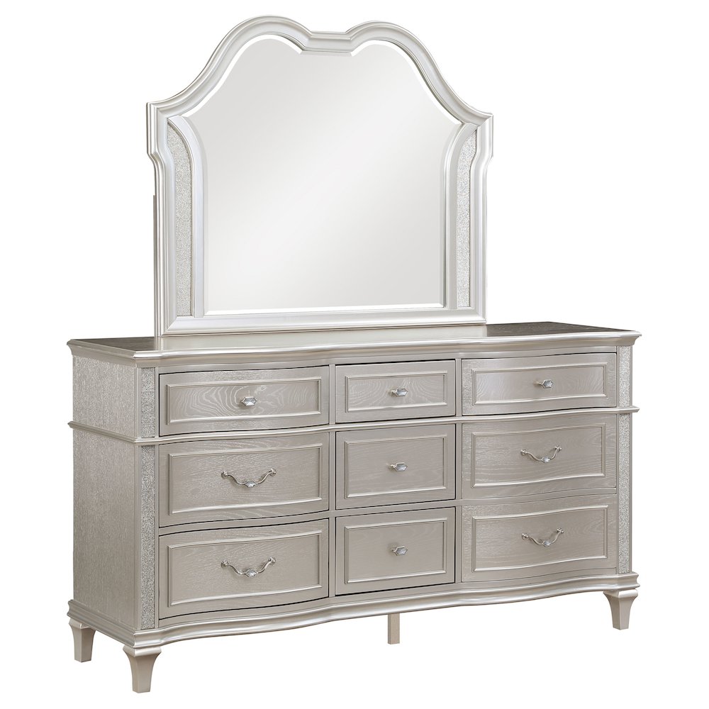 Evangeline 9-drawer Dresser with Mirror Silver Oak. Picture 2